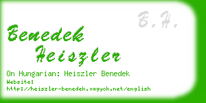 benedek heiszler business card